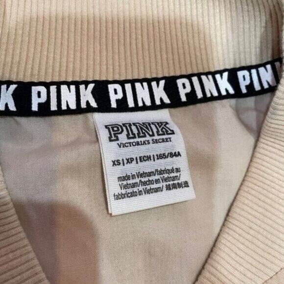 Victoria's Secret PINK Size XS Blush Pink Long Sleeve Full Zip Logo Jacket - Picture 3 of 14